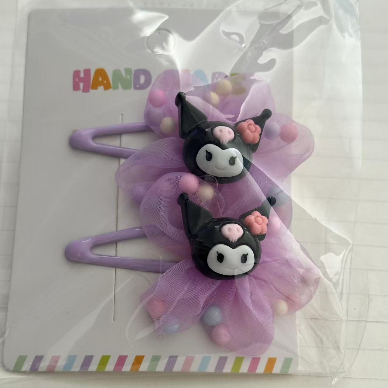 Niños lindo Kuromi horquilla tocado niña bebé flequillo clip lateral horquilla clip clip de dibujos animados niña accesorio para el cabello