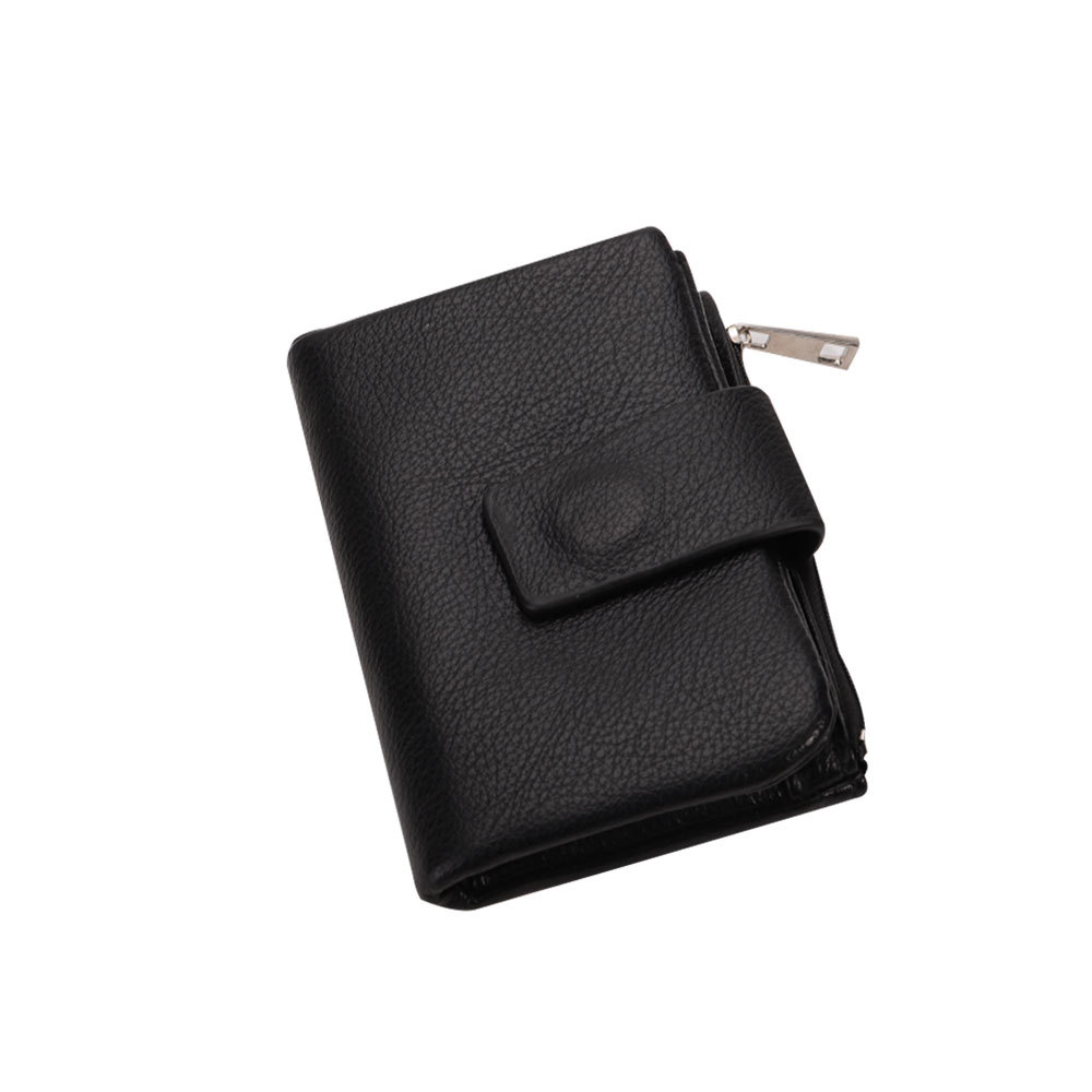 2025 Europa y los Estados Unidos nueva cartera de mujer alta sensación simple PU litchi doble doble cartera multifuncional en una cartera