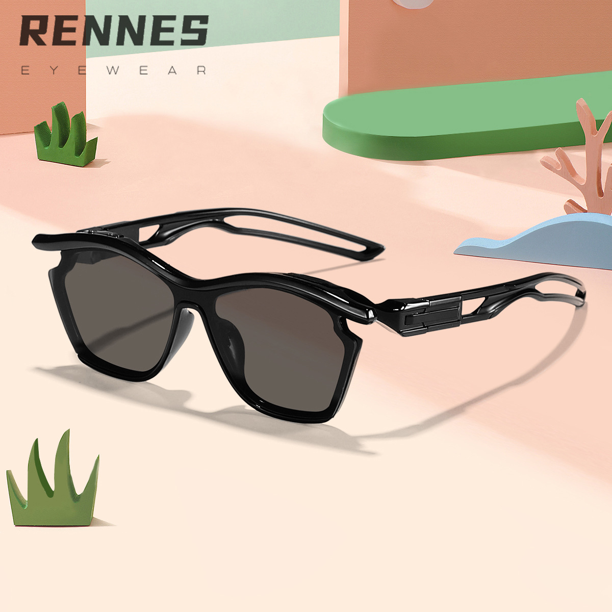 2024 nuevos niños al por mayor transfronterizos, gafas de sol al aire libre huecas geniales, gafas de sol lindas de alta gama para bebés