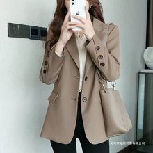 网红小西装外套女春秋新款2025韩版宽松休闲百搭气质中长款上衣女