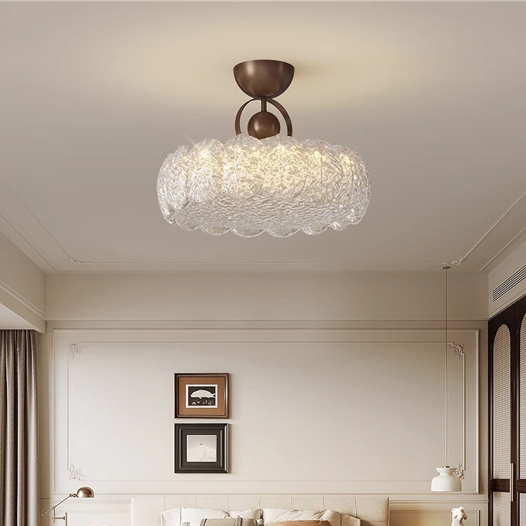 [Estrictamente seleccionado] Resina de cristal de estilo antiguo Lámpara de protección ocular de espectro completo simple, ligera y de lujo