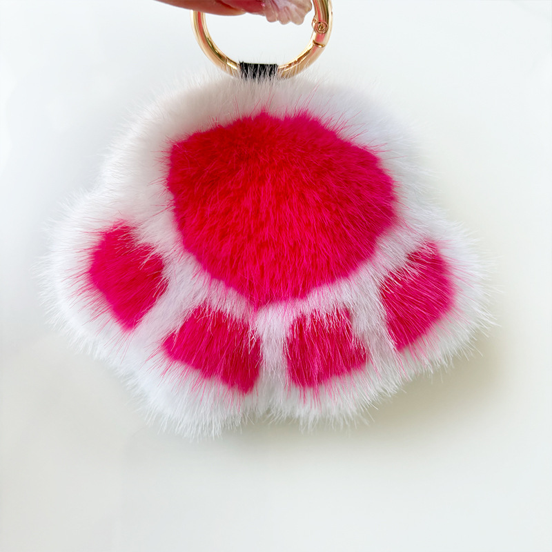 Lindo gatito garra felpa coche llavero accesorios colgantes ins celebridad de Internet bolsa de felpa mochila escolar colgante regalo