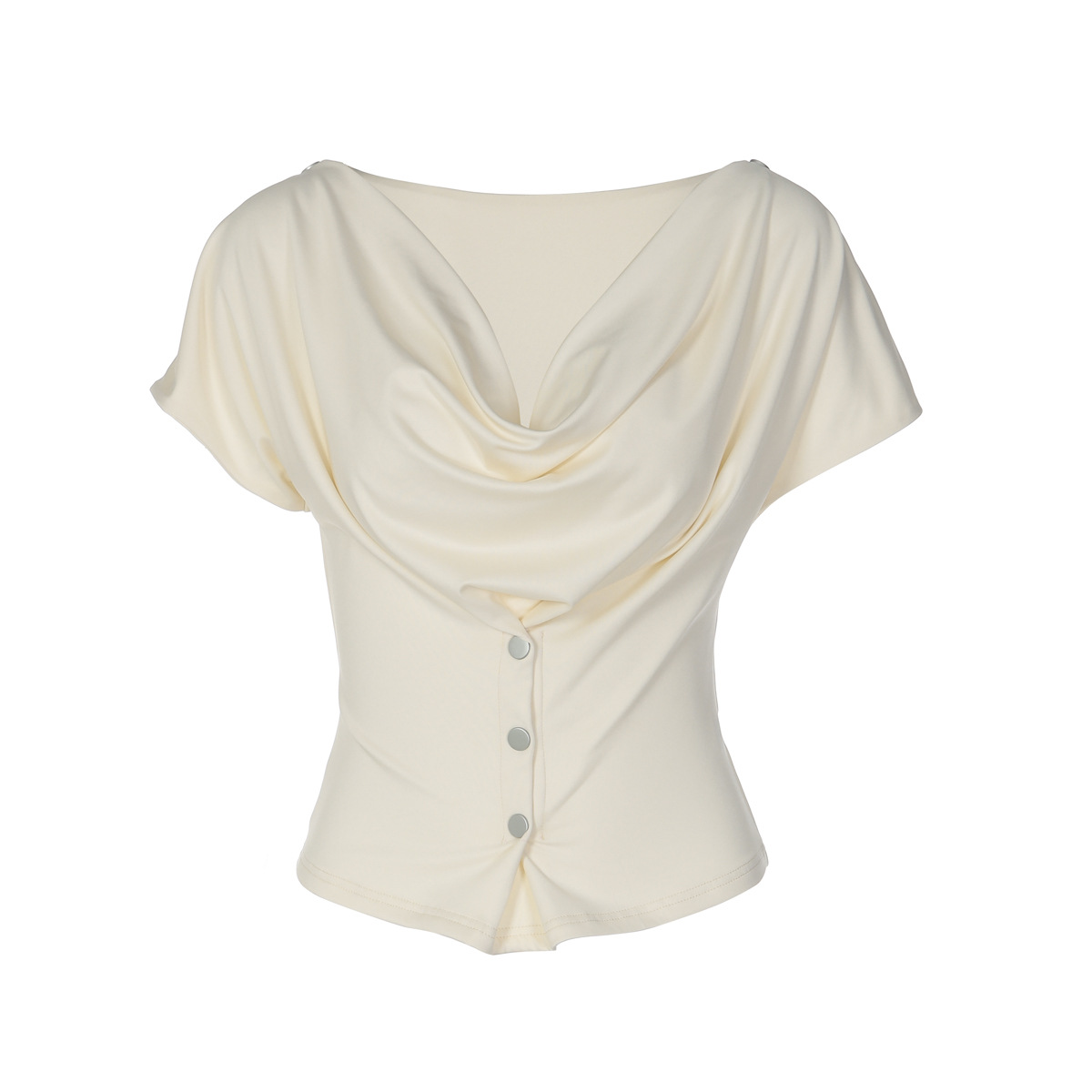 Maglietta da donna Niche con scollo ovale, vestibilità slim e maniche corte, nuova moda, top corto Hot Girl_voghion.com