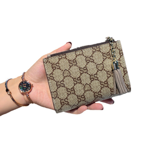 Wallet Women's Short 2024 New Simple Folding Large Capacity Card Holder Tassel Wallet Versatile Multifunctional Coin Clip Trendy