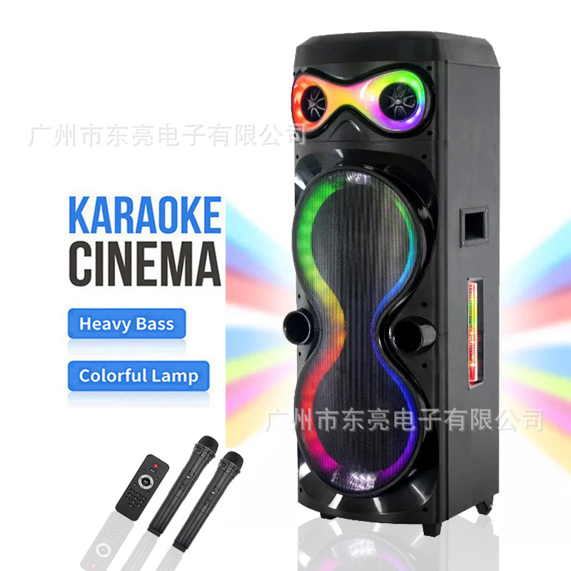 Cross-Border Special Price Dual 12inch Bluetooth Speakers Portable Square Dance High-Power Card U Disk Outdoor Speakers