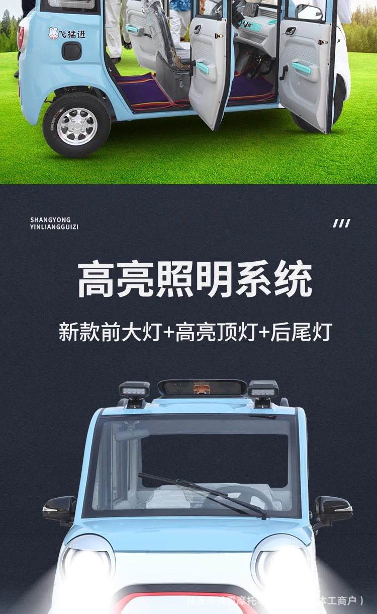 Four-Wheel Electric Vehicle for Adults, Lithium Battery Car, Fast Charging, Four-Wheeled Vehicle for Commuting