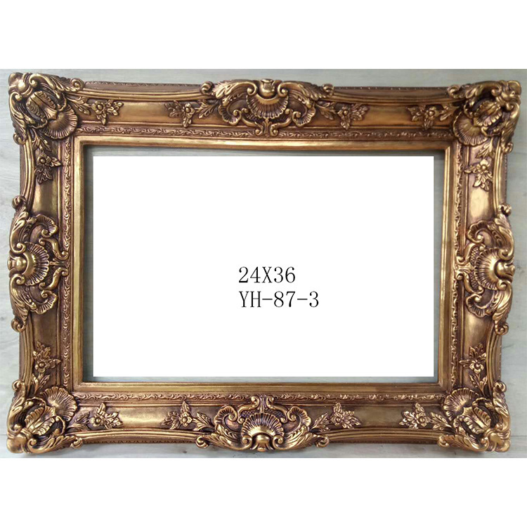 Export European Style Photo Frame White Gold European Style Oil Painting Photo Frame Concave and Convex Relief Picture Frame 20X24 Oil Painting Frame
