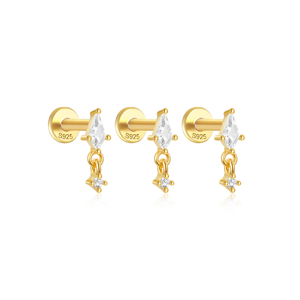 1g Weight Ear Studs Classification Ear Cartilage Rings & Studs Piercing Type 3 Pieces Set Quantity Daily, Festival Occasion 925 Sterling Silver Material Flower Pattern Women's Gender Plating Design Simple Style, Classic Style Style 3 Pieces Set Ear Cartilage Rings & Studs Simple Style Classic Style Flower 925 Sterling Silver Plating Ear Cartilage Rings & Studs 31