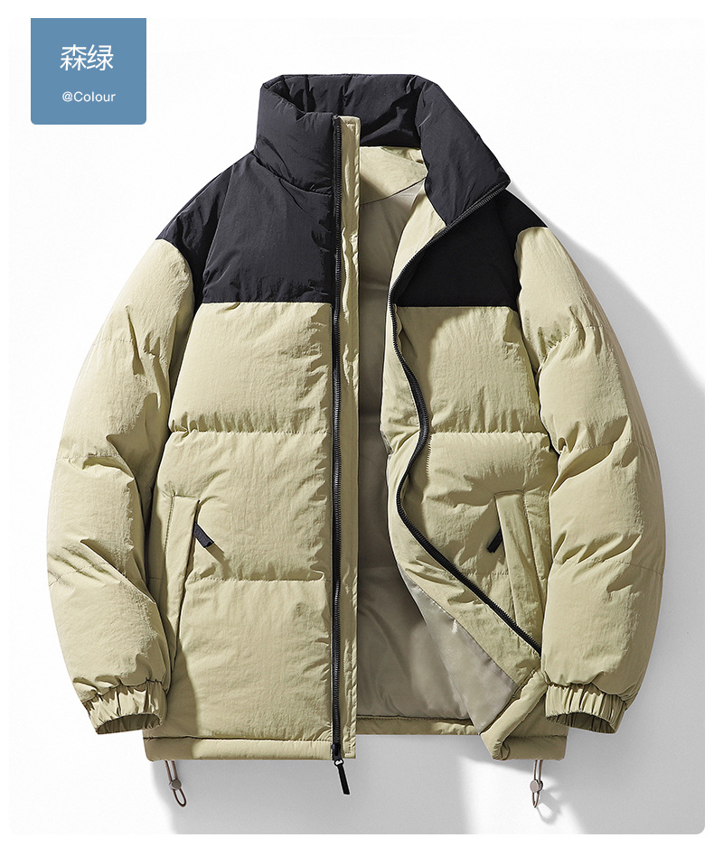 2024 invierno hombre y mujer ropa de algodón de color pareja ropa de algodón de moda cuello de pie suelto calentamiento grueso ropa de pan al por mayor