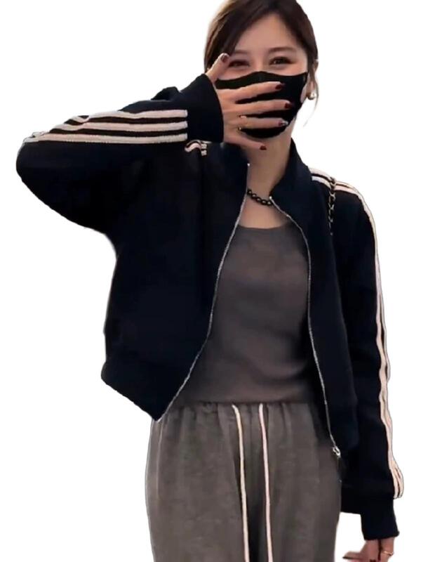 美式复古棒球服短外套女秋2025新款今年流行运动卫衣夹克上衣|undefined