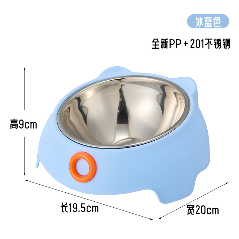 Taco para gatos, tazón para perros, acero inoxidable, tazón para perros de gran capacidad, tazón para mascotas antideslizante, tazón para mascotas de 15 °, tazón para gatos de cuello