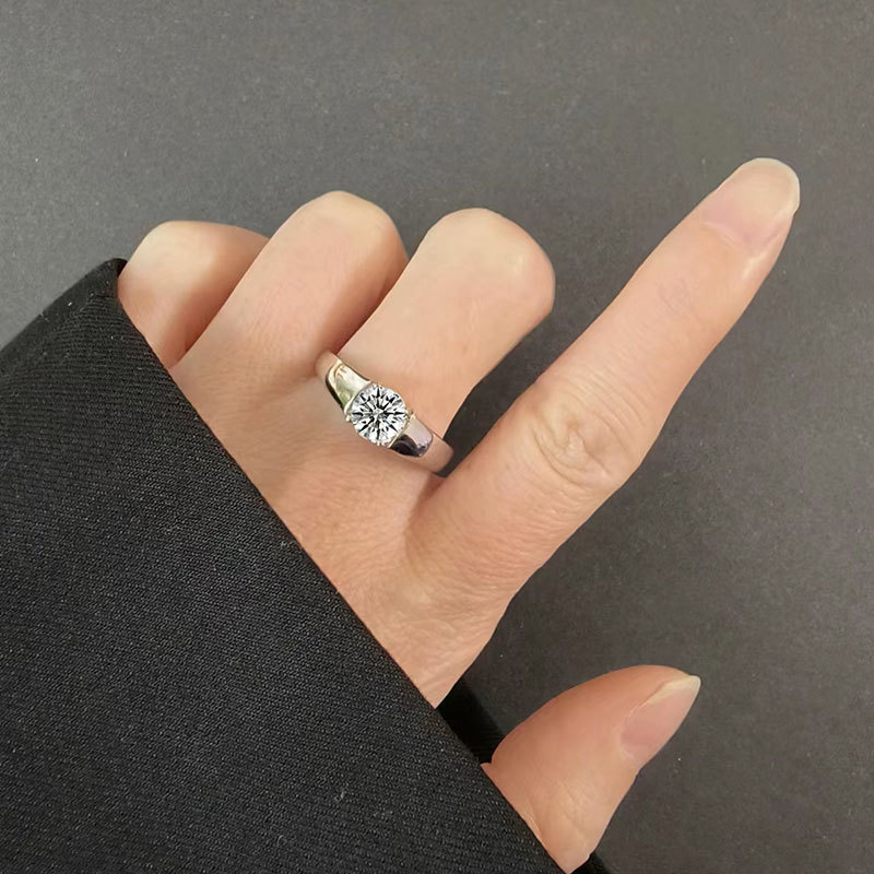 925 Sterling Silver Zircon Geometric Rings 925 Sterling Silver Rings display picture 7