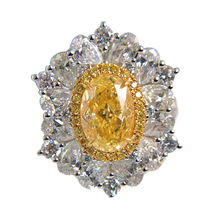 欧美热卖925银金网红新年发财黄水晶彩宝满钻开活口可调女款戒指