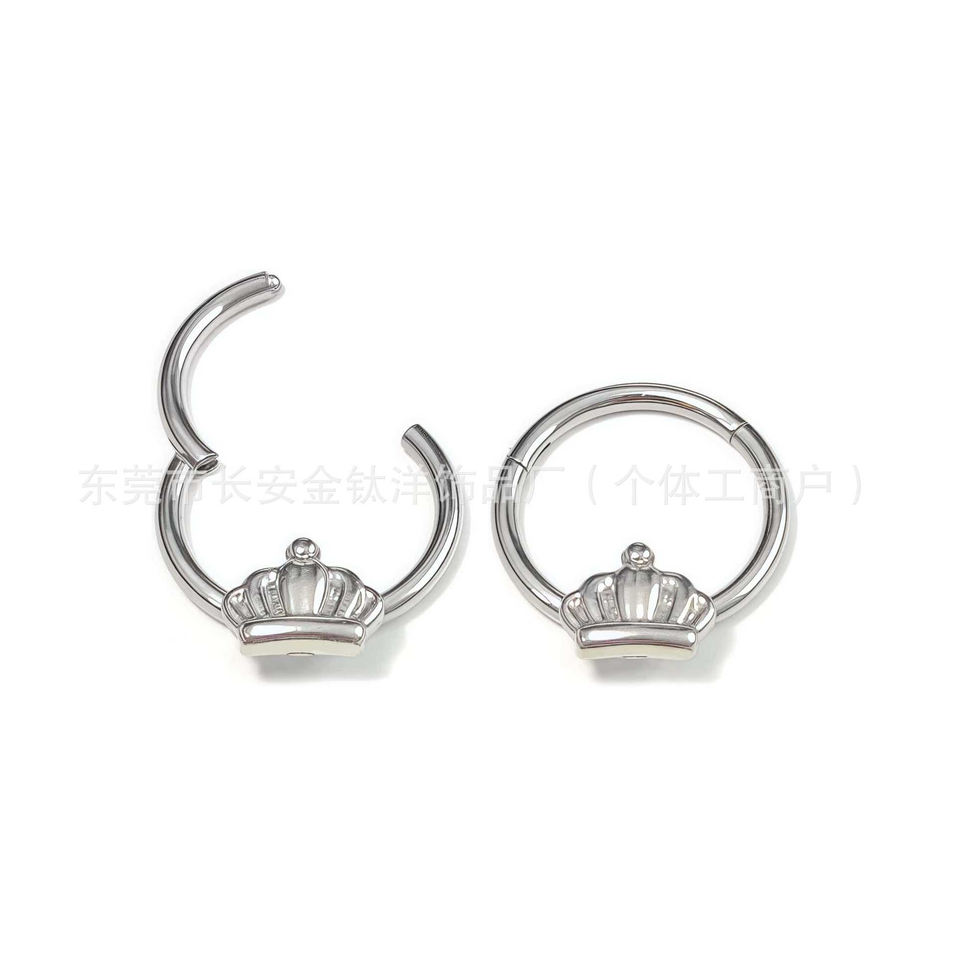 F136 Titanium Crown Seamless Open Ring Nose Septum Ring Earrings G23 Titanium Alloy Piercing Jewelry detail image 7
