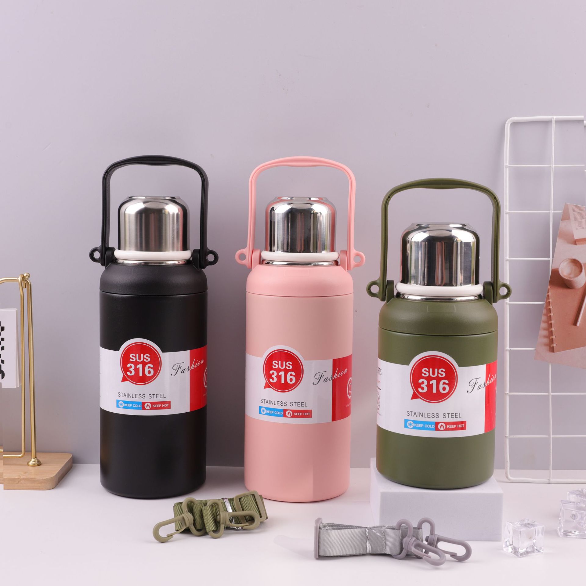 316 termo de acero inoxidable taza de gran capacidad portátil olla montañismo al aire libre olla de viaje bebida directa deportes hervidor termo taza