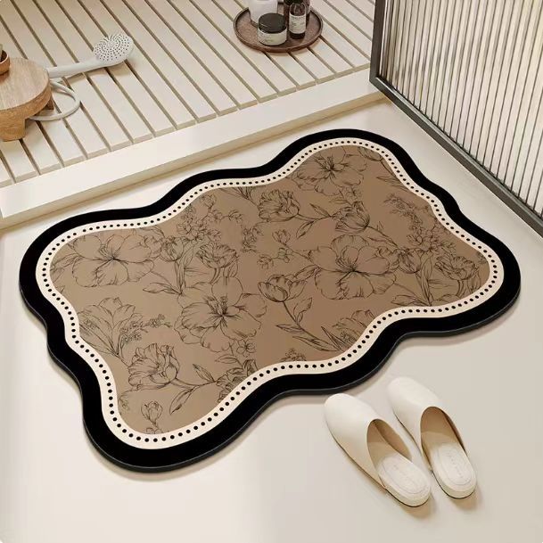 플로팅 플라워 섀도우 레이스 - 커피 컬러 / 40*60cm-규조진흙-2.5mm