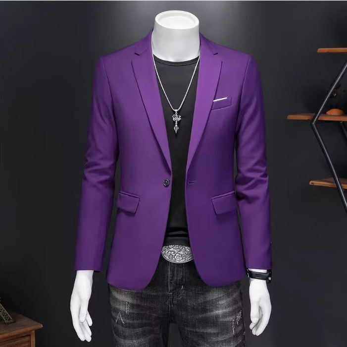 Cross-Border Spring and Autumn Men's Business Casual Single-Piece Blazer, Thick Formal Jacket, Korean Style Slim Fit Office Suit for Men