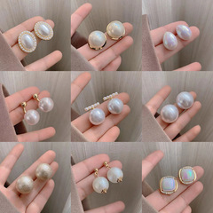 S925銀針レトロ真珠イヤリング女性大衆高級感百合気質流蘇ピアス個性起爆イヤリング