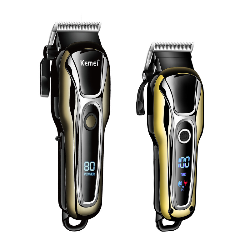 Cortadora de pelo Kemei para peluquería, de voltaje amplio, con pantalla digital, silenciosa, para corte de precisión, al por mayor, KM-1990