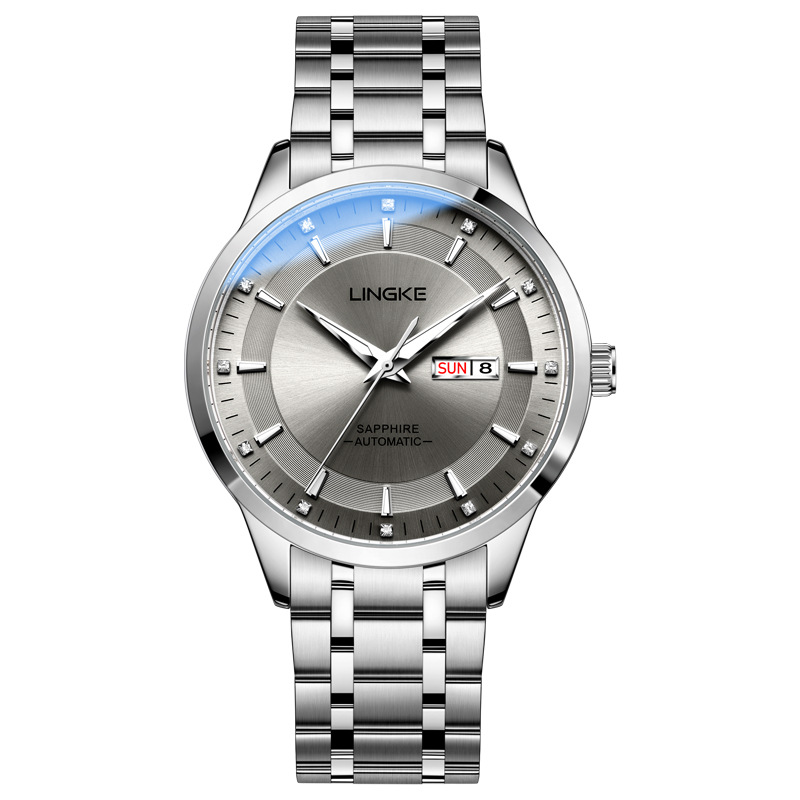 A generation of hair lingke brand watches automatic mechanical watches double calendar business luminous waterproof men's watches