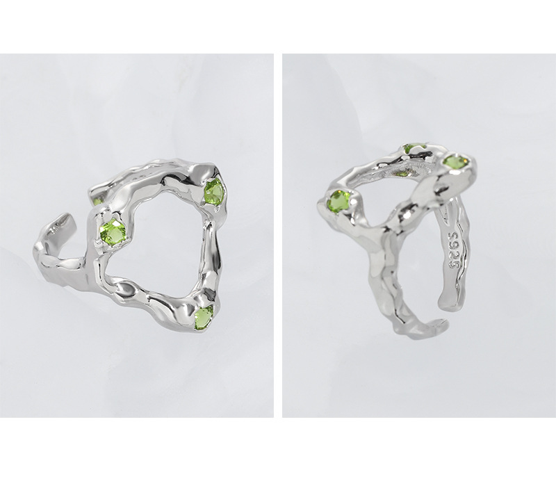 Fashion Geometric Sterling Silver Plating Zircon Open Ring