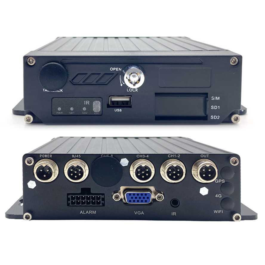 锋莱大巴车载摄像机4路1080P MDVR录像机4G WiFi GPS车载监控主机