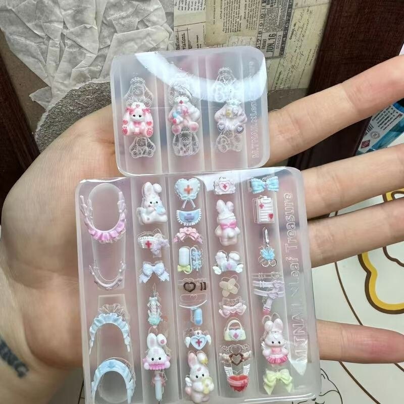 高透美甲模具护士兔兔暴力兔美甲装饰硅胶模具穿戴甲装饰美甲模具|undefined