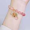 Accessory natural stone, fresh brand crystal bracelet, jewelry, cat's eye, for luck, flowered