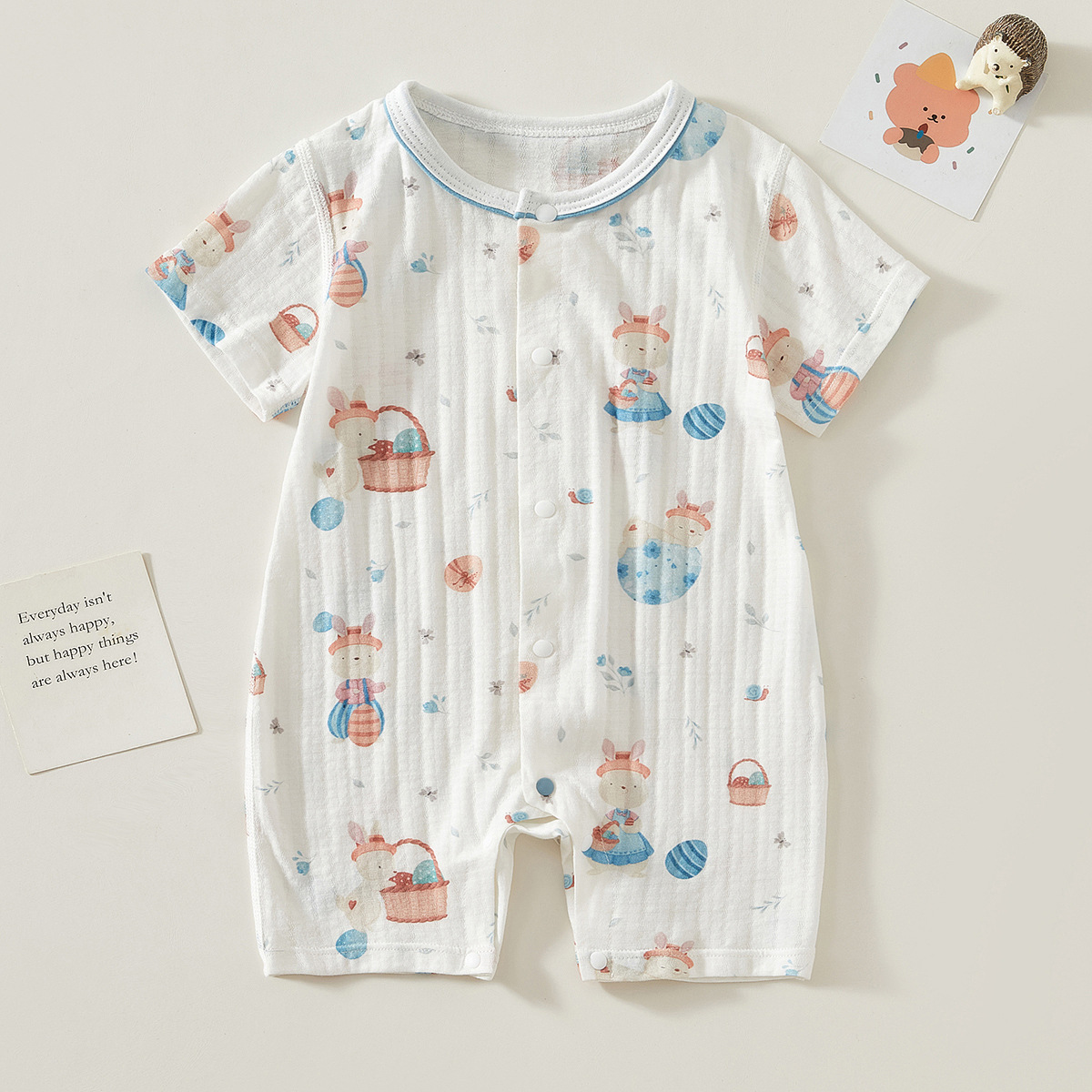 Uniforme infantil antibacteriano verano delgado bebé de manga corta ropa de bebé recién nacido ropa de bebé para hombres y mujeres ropa de trepa