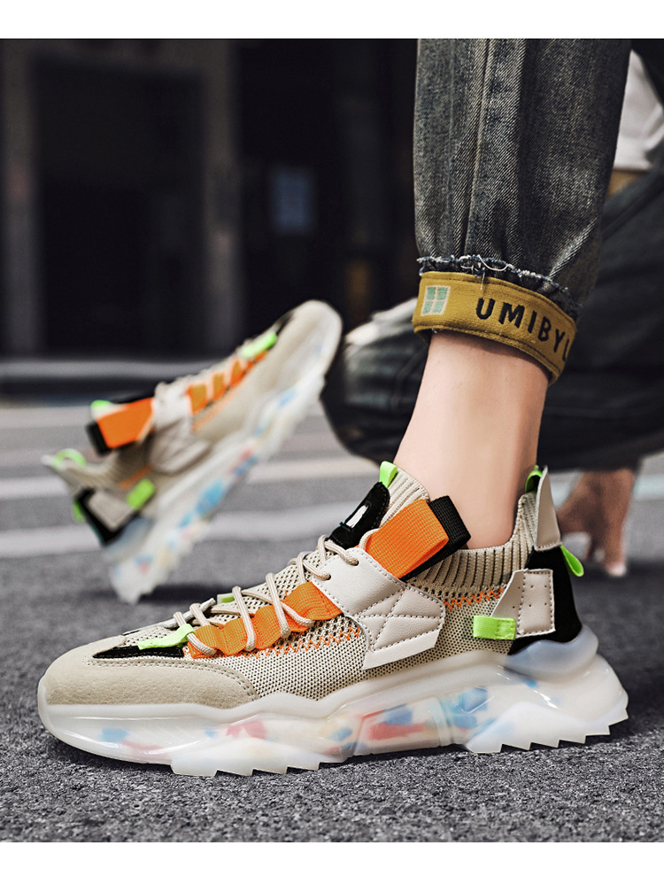 Scarpe da corsa uomo platform alla moda con tessuto traspirante_voghion.com