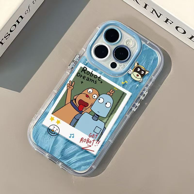 Photo Frame Robot Suitable for Apple 16/15 Huawei Glory Xiaomi Phone Case 13promax Full Coverage Drop-Resistant