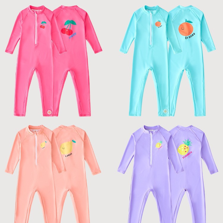 South Korea Children's Swimwear Girls' Long-sleeved Trousers Suit Baby's Sunscreen Surfsuit Baby's Swimwear