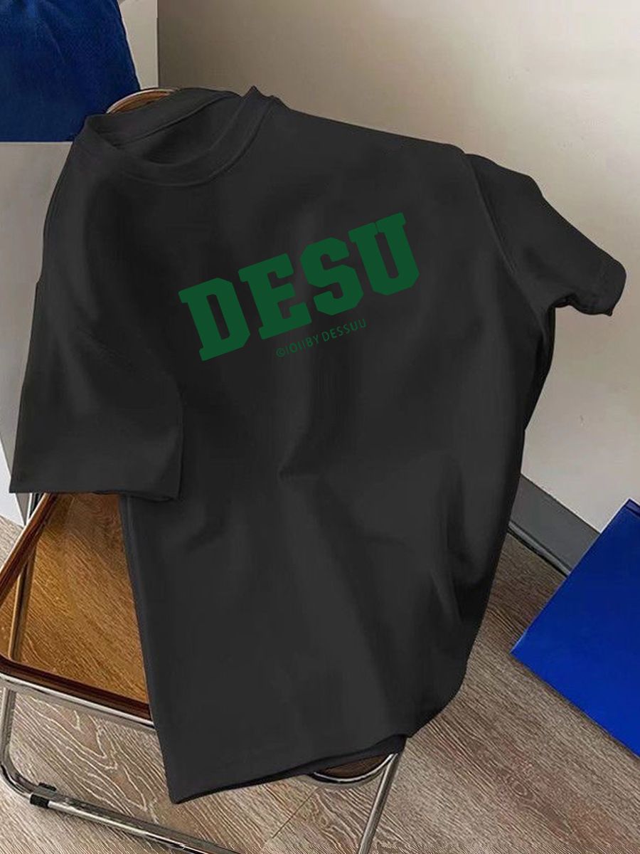 Camiseta estampada de seda de hielo Estilo coreano Estilo occidental Camiseta adelgazante Camiseta de manga corta Hombres y mujeres mismo estilo pareja desgaste todo partido moda casual