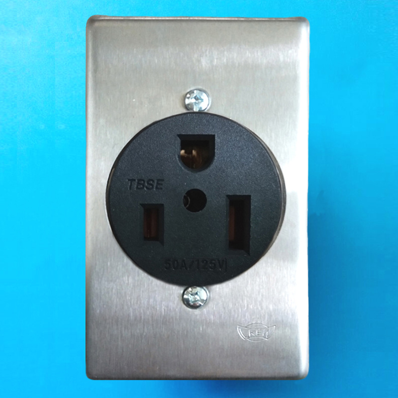 美标工业插头插座50A大电流12.5KW直插式电源插座 NEMA10-50插头