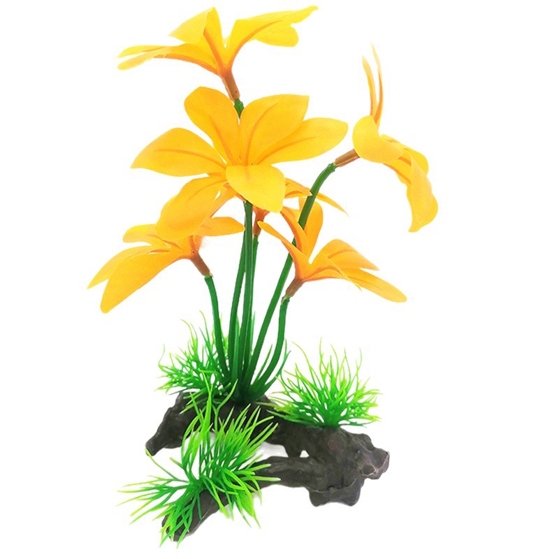 Acuario pecera paisaje agua planta decoración simulación plástico Lotus tela falsa hoja agua planta simulación arena bandeja Decoración