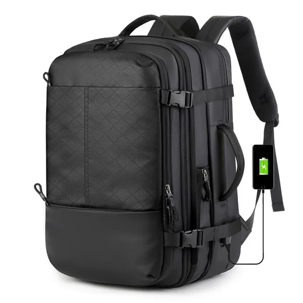 Cross-border Backpack Men's Large Capacity Expansion Backpack Texterized Men's Business Travel Backpack Commuter Computer Bag