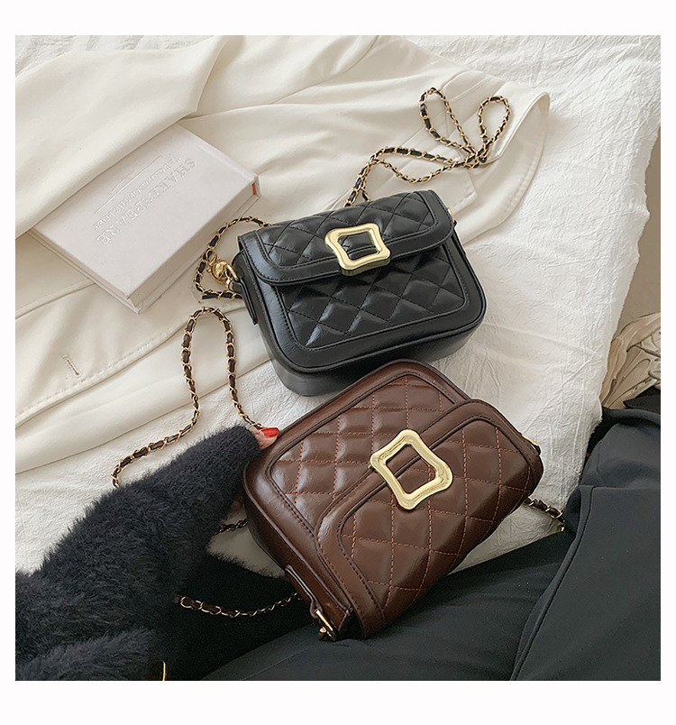 Fashion All-match Chain Shoulder Messenger Bag 2021 New Bag Diamond Square Bag display picture 3