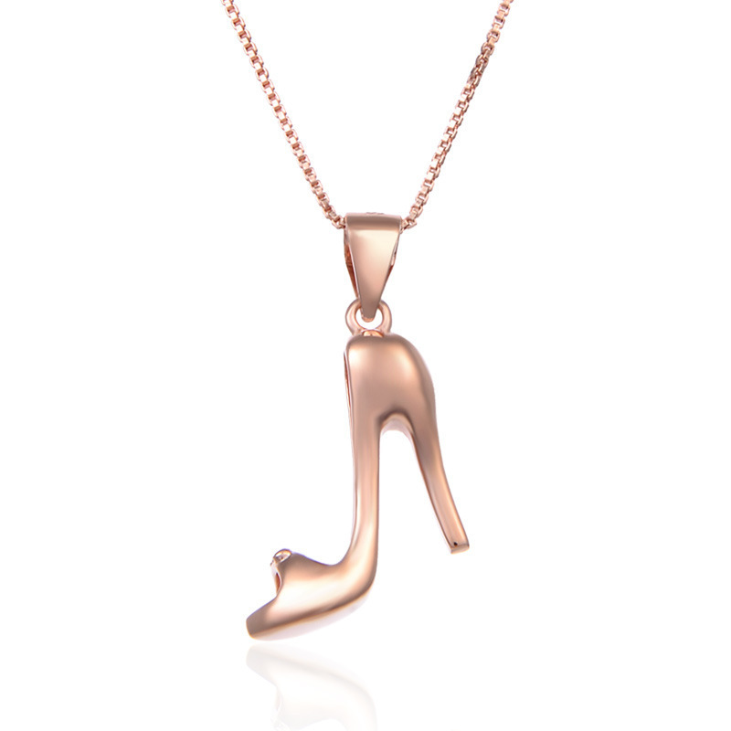 925 plata esterlina rosa dorada tacones altos colgantes mujeres europeas y americanas estilo OL lujo ligero colgantes de plata colgantes al por mayor