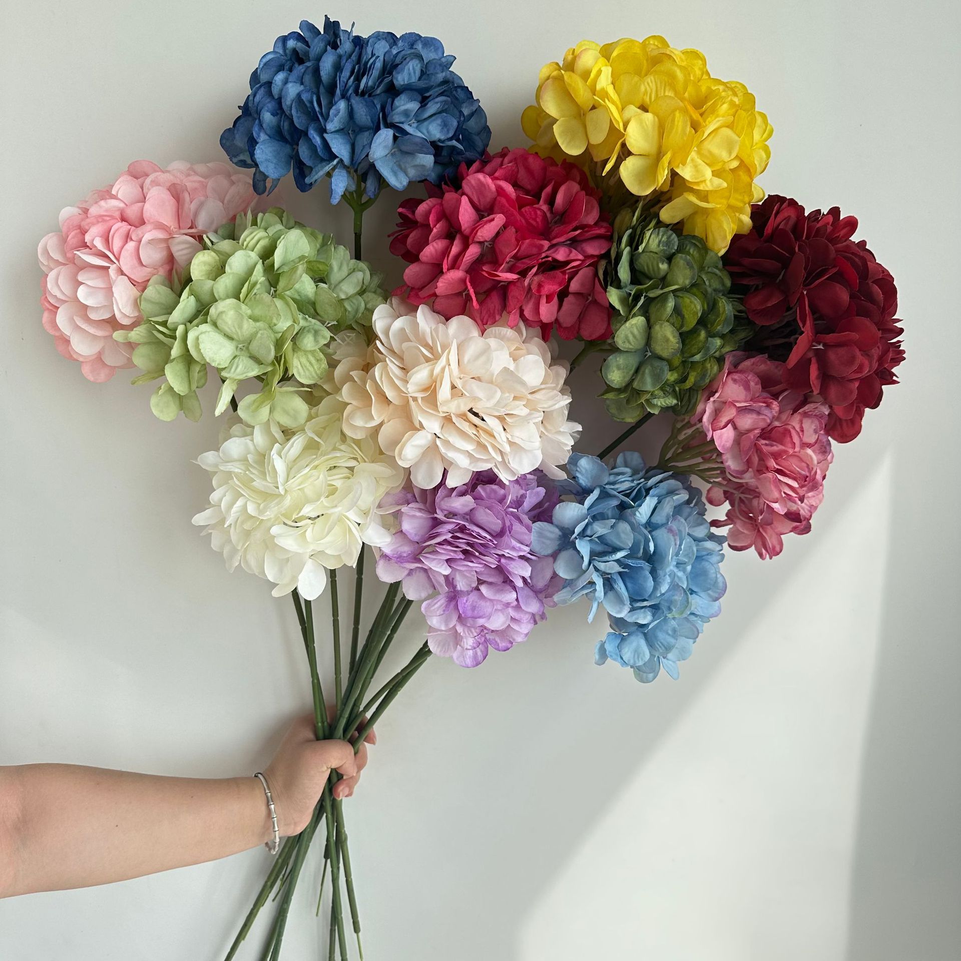 Marshmallow hortênsia revestida de pano nuvem hortênsia salão de casamento guia de estrada arranjo de flores decoração de parede de flores arranjo de flores decoração de casa