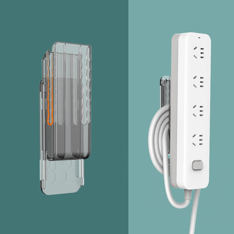 Fila enchufe titular Punch-libre de pared sin fisuras enchufe de la placa de enchufe de alambre de almacenamiento universal de cable fijo organizador