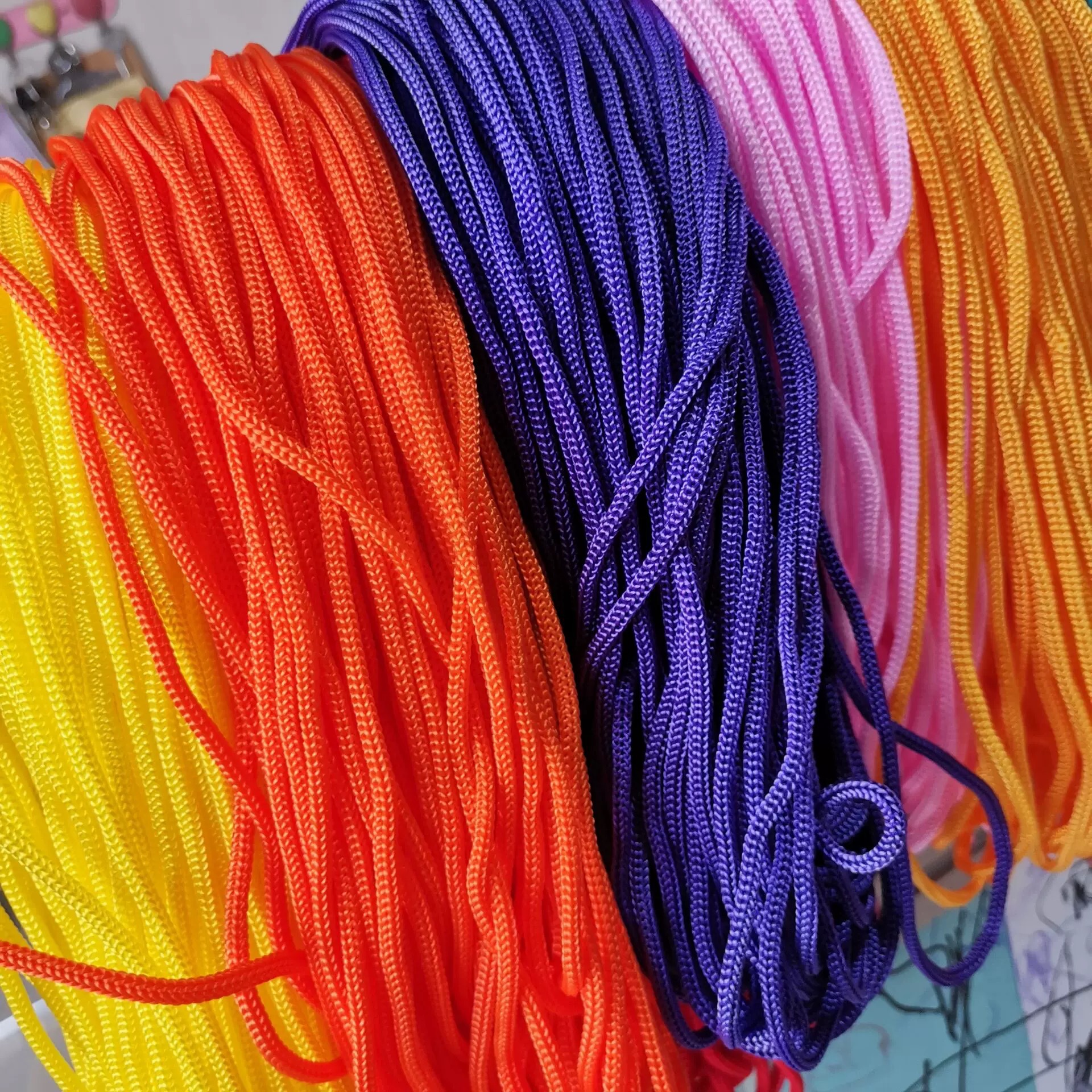 现货供应 黑白彩色pp绳 束口绳抽口 规格齐全