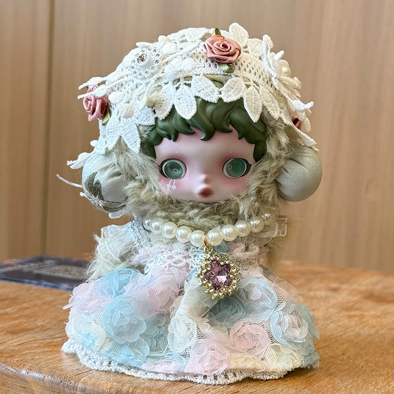 Одежда для кукол (SKULLPANDA) второе поколение, 10 см зимняя меховая шубка с бантом, разные цвета