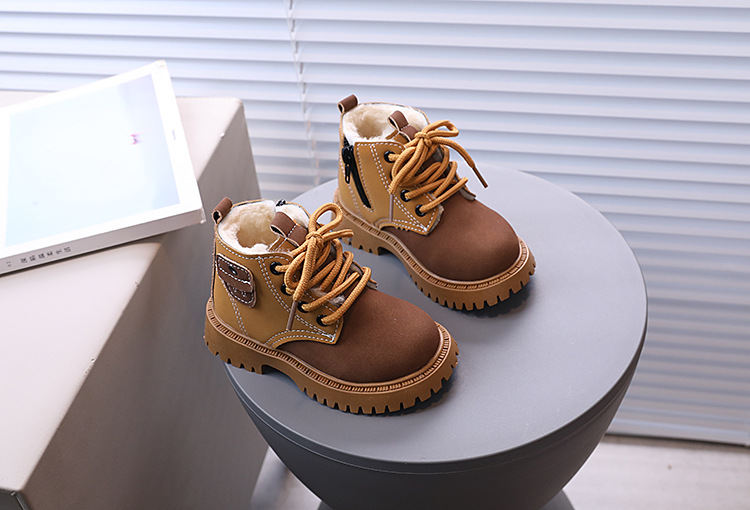 Botas de algodão com pelúcia para crianças meninos e meninas_voghion.com