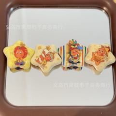 苹果星星人五角星串珠 diy儿童皮筋饰品配件手机链包挂钥匙扣材料
