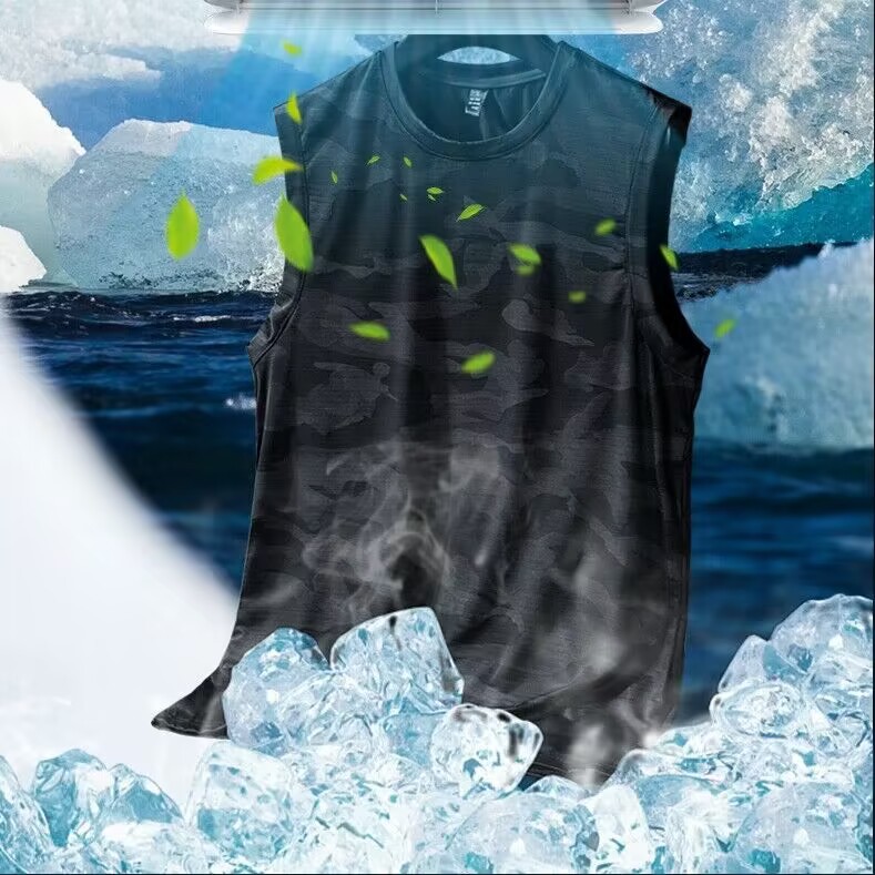 Silk camouflage summer vest for gym