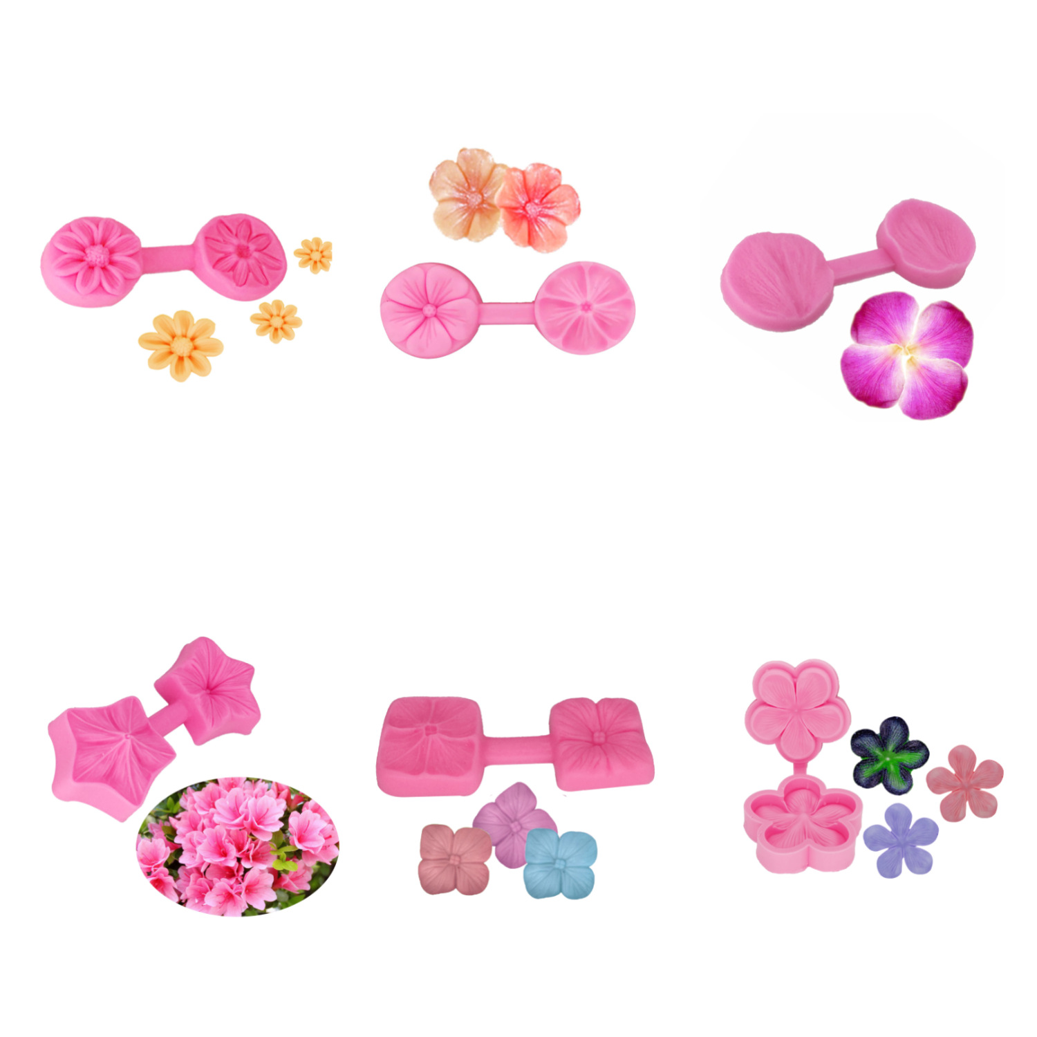 3D Five Petal Flower Silicone Mold Cake Decorating Tools Leaf Chocolate Baking Mold Kitchen Accessories