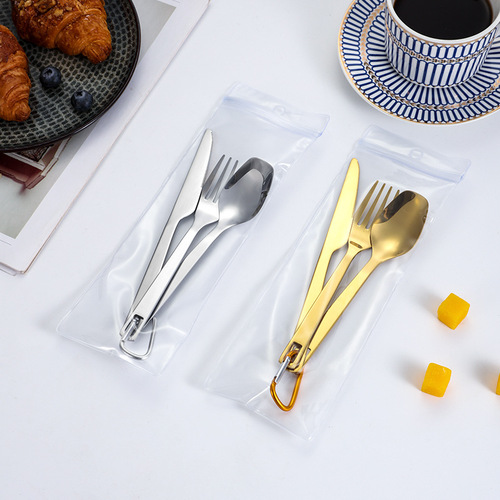 Outdoor Travel Creative Camping Knife Fork Spoon Hiking Camping Western-style Spoon Fork Set Stainless Steel Portable Tableware Set