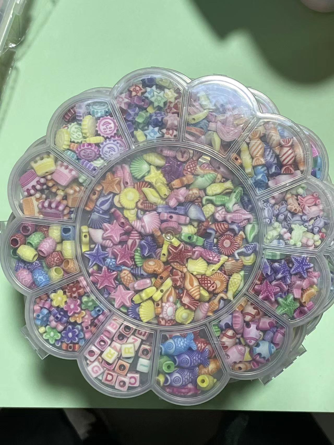 Cuentas de juguete para niños niñas hecho a mano material bricolaje paquete collar pulsera joyería con cuentas regalo educativo