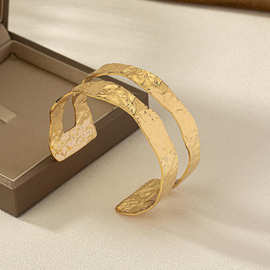 日常简约亚马逊合金纹理手镯休闲风时尚个性流行手饰设计送女友