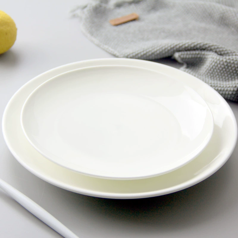 White ceramic dinner plate, custom-made